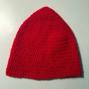 Red Crochet Beanie